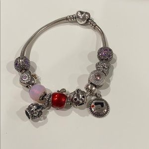 Pandora bracelet with 10 charms